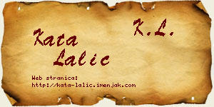 Kata Lalić vizit kartica